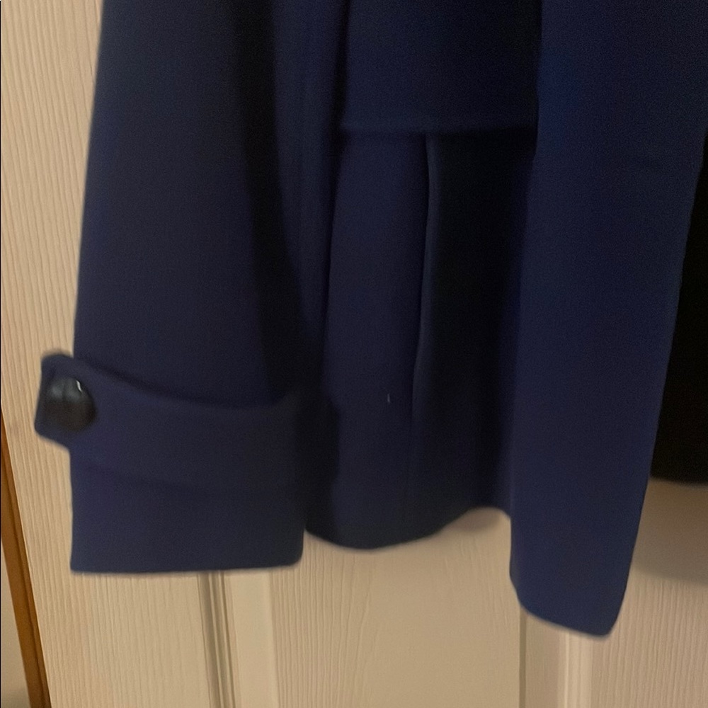 Calvin Klein Blue Pea Coat with Tailored Silhouette - Picture 3 of 4